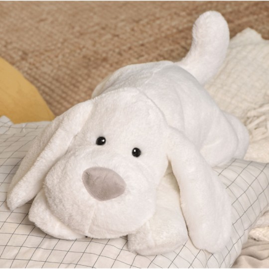 Peluche Chien blanc 40 cm : Les Allongés Stretch - Histoire d'Ours Histoire d'Ours - 2