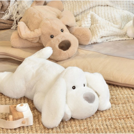 Peluche Chien blanc 40 cm : Les Allongés Stretch - Histoire d'Ours Histoire d'Ours - 3