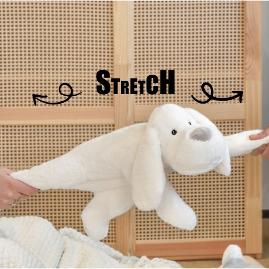 Peluche Chien blanc 40 cm : Les Allongés Stretch - Histoire d'Ours Histoire d'Ours - 5