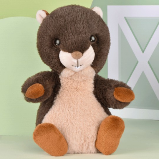 Peluche Marmotte marron 20 cm : Les Doux Stretch - Histoire d'Ours Histoire d'Ours - 1