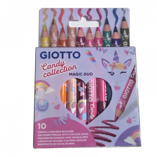 10 crayons bicolores pastel - Giotto Magic Duo Candy Giotto - 1