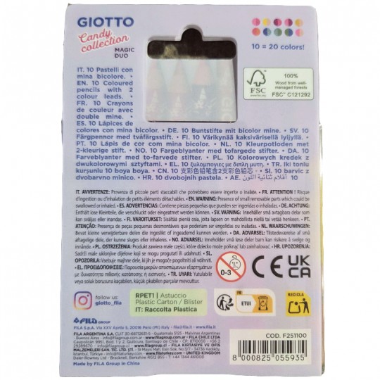 10 crayons bicolores pastel - Giotto Magic Duo Candy Giotto - 2