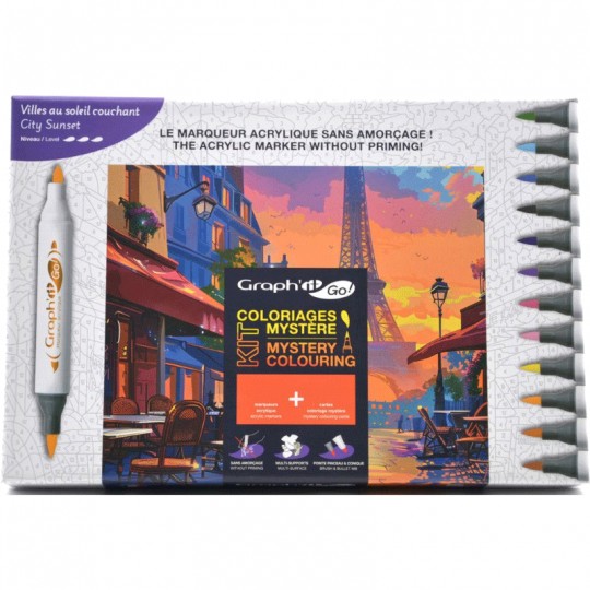 GRAPH'IT GO Kit Coloriage Mystère - CITY SUNSET Graph'it - 1