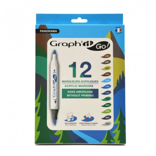 GRAPH'IT GO Set de 12 marqueurs acrylique - LANDSCAPE Graph'it - 1