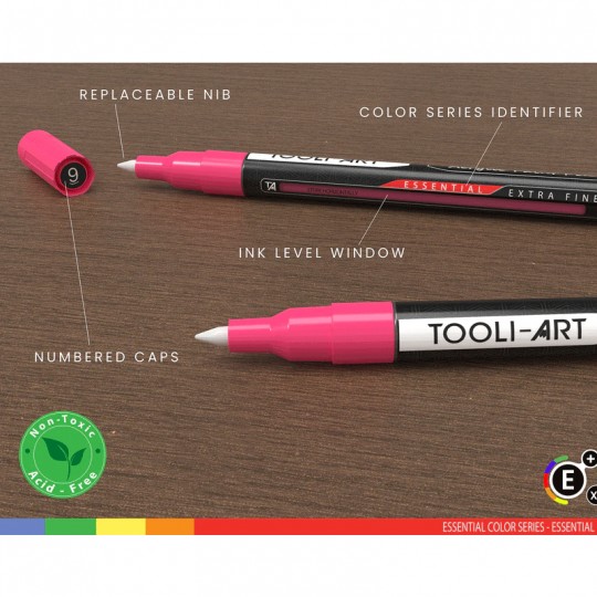 TOOLI-ART Marqueur Acrylique Set Essentiel 30 couleurs EF 07mm Tooli - 2