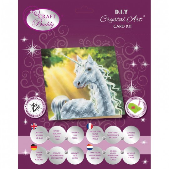 CRYSTAL ART Kit Carte à diamanter 18x18cm - Licorne Crystal Art - 3