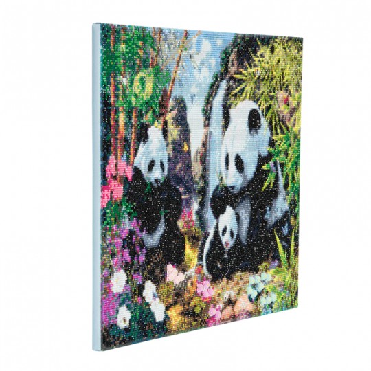 CRYSTAL ART Kit tableau broderie diamant 40x50cm - Vallée des pandas Crystal Art - 1