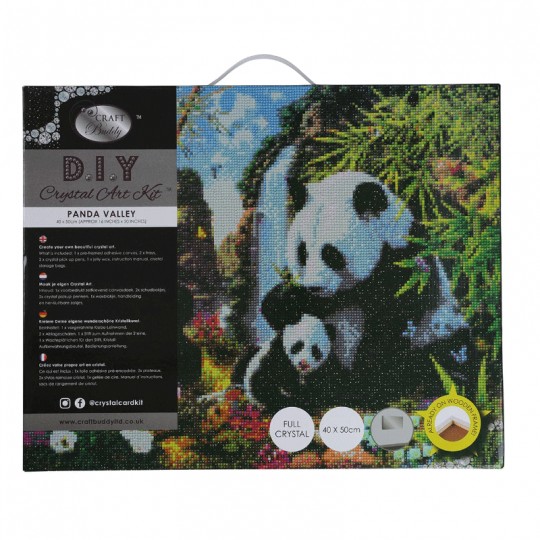 CRYSTAL ART Kit tableau broderie diamant 40x50cm - Vallée des pandas Crystal Art - 2