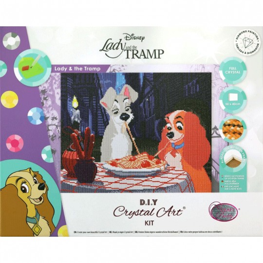 DISNEY La Belle & le Clochard tableau à diamanter 40x50cm Crystal Art Crystal Art - 1