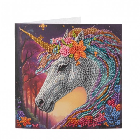CRYSTAL ART Kit Carte à diamanter 18x18cm - Licorne enchantée Crystal Art - 2