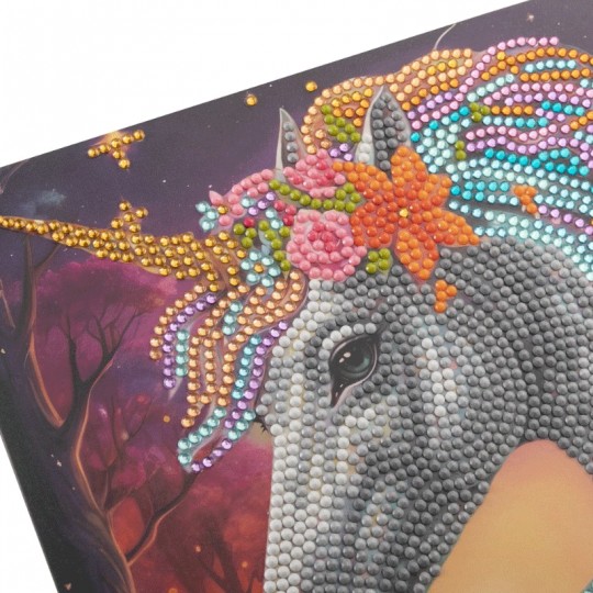 CRYSTAL ART Kit Carte à diamanter 18x18cm - Licorne enchantée Crystal Art - 4