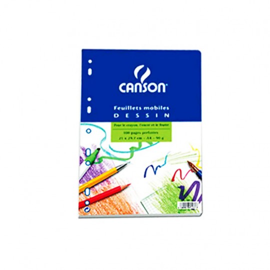 Bloc 200 feuilles mobile blanc A4 90 g/m² perforé - Canson Canson - 1