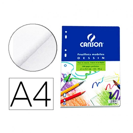 Bloc 200 feuilles mobile blanc A4 90 g/m² perforé - Canson Canson - 2