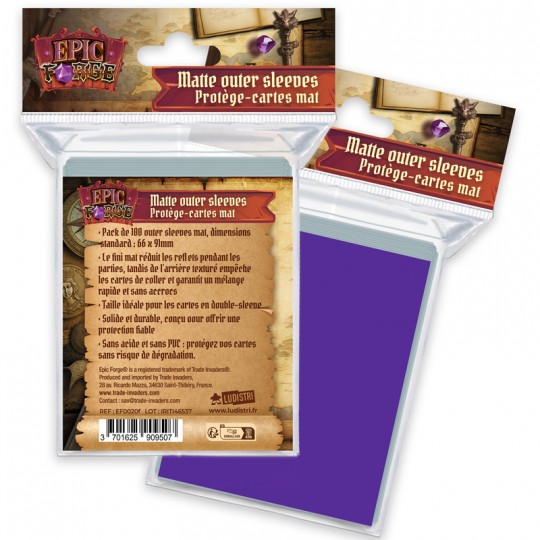 Outer Sleeves Mat (66x91 mm) x100 (100 microns) VIOLET - Epic Forge Epic Forge - 1
