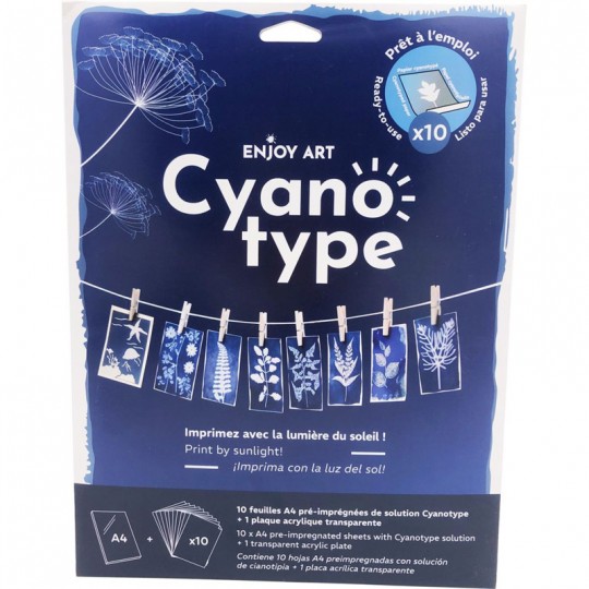 Enjoy Art Kit 10 Feuilles Cyanotype A4 + 1 plaque A4 Enjoy Art - 1