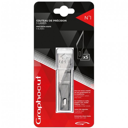 GRAPHO'CUT 5 Lames de rechange pour Couteau n°1 Grapho'Cut - 1