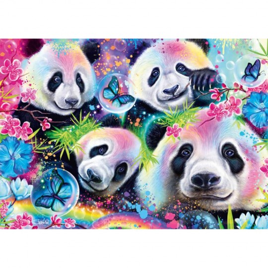 Puzzle 1000 pcs Pandas fluo - Puzzles Schmidt Schmidt - 2