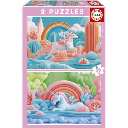 Puzzles 2x48 pcs Licornes Magiques - Educa EDUCA BORRAS - 1