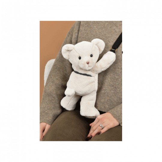Sac bandoulière Ours en peluche Beige 30 cm - Doudou et compagnie Doudou et compagnie - 2