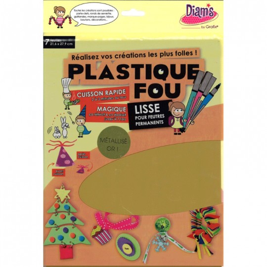 PLASTIQUE FOU DIAM'S 7 feuilles Métallisé or Diam's - 1