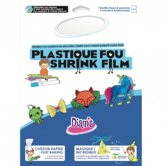 PLASTIQUE FOU DIAMS 7 Feuilles Blanc lisse Diam's - 1