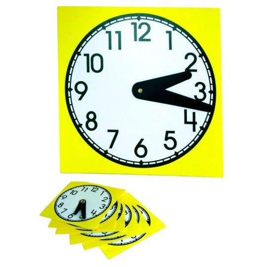 Lot de 10 horloges en polypro avec aiguilles amovibles 15cm - OZ International OZ International - 1