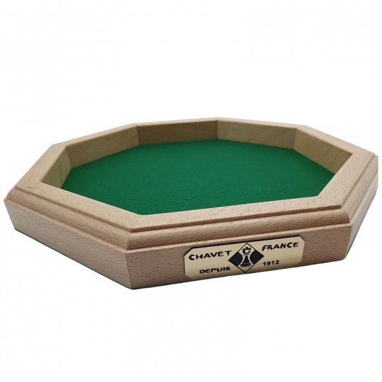Piste de dés octogonale Ø 28 cm - Bois Brut - Jeux Chavet Jeux Chavet - 1