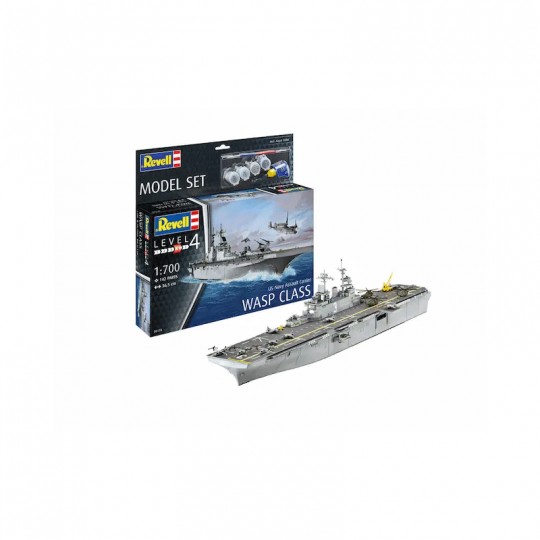 Maquette Navire assault carrier USS wasp class Level 4 échelle 1:700 - Revell Revell - 2
