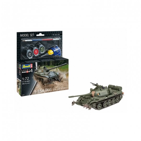 Maquette T-55A/AM avec KMT-6/EMT-5 Char militaire Level 4 échelle 1:72 - Revell Revell - 2