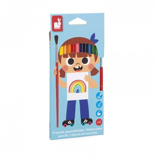 Crayons Aquarellables x12 - Janod Janod - 1