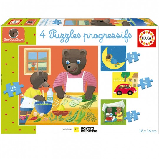 4 puzzles progressif 12 + 16 + 20 + 25 pcs Petit Ours Brun - Educa EDUCA BORRAS - 2