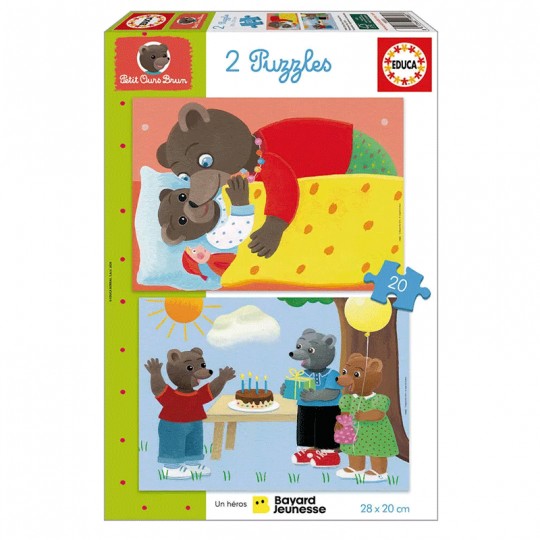Puzzles 2 X 20 pcs Petit Ours Brun - Educe EDUCA BORRAS - 1