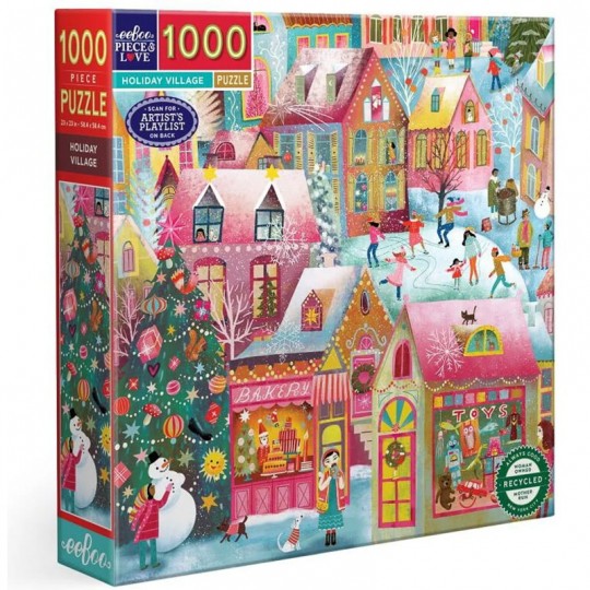 Puzzle 1000 pcs Holiday Village - Eeboo Eeboo - 1