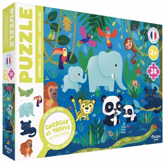 Puzzle 24 pcs Cherche et Trouve des tout petits : Animaux - Auzou Auzou - 1