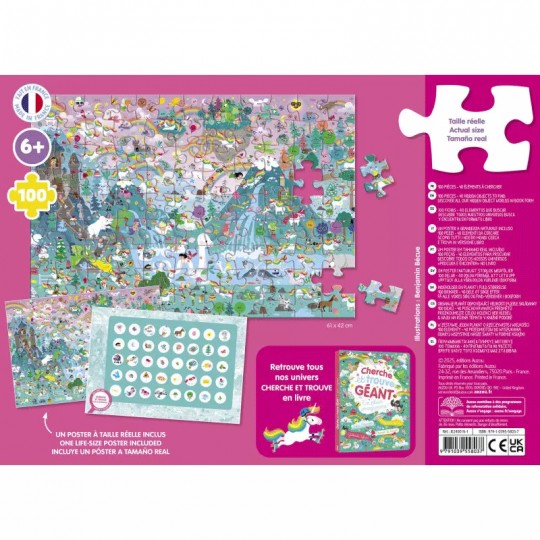 Puzzle 100 pcs Cherche et Trouve : Licornes - Auzou Auzou - 1