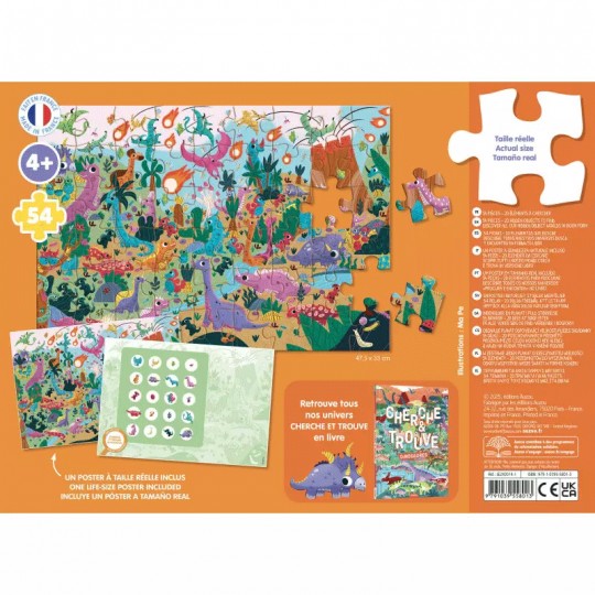 Puzzle 54 pcs Cherche et Trouve : Les Dinosaures - Auzou Auzou - 2