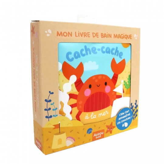 Mes amis du bain Cache-cache à la mer : Mon livre de bain magique - Auzou Auzou - 1