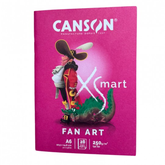 Carnet agrafes A6 10,5 x 14,8 cm Xsmart Fan Art 28 pages 250g/m² - Canson Canson - 1