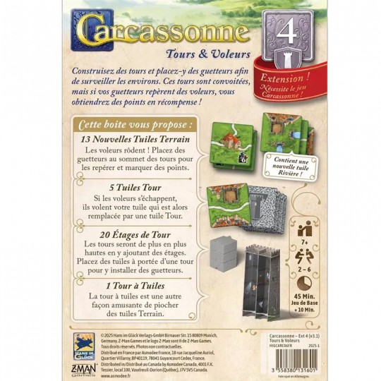 Carcassonne : Tours et Voleurs 2025 (Ext 4) Hans im gluck - 2