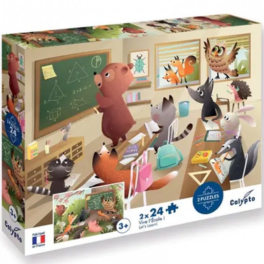Puzzle 2x24 pcs Vive l'Ecole - Calypto Calypto - 2