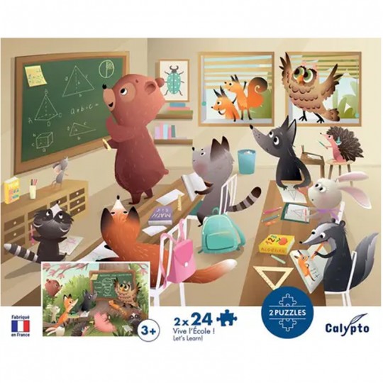 Puzzle 2x24 pcs Vive l'Ecole - Calypto Calypto - 3
