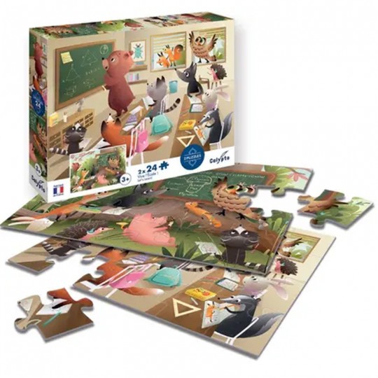 Puzzle 2x24 pcs Vive l'Ecole - Calypto Calypto - 1