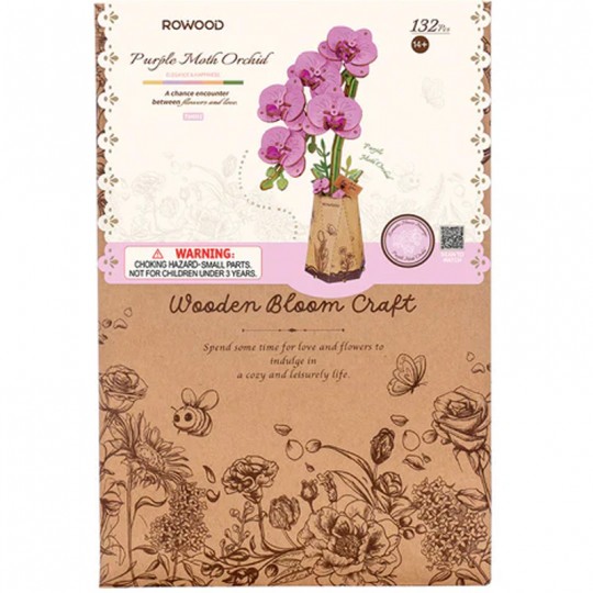Puzzle 3D en bois Purple Moth Orchid Rowood Rolife - 2