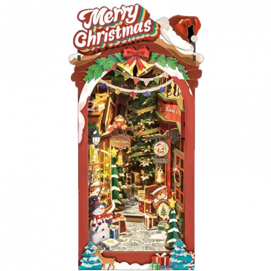 Puzzle 3D en bois Book Nook Christmas Street Rolife Rolife - 1