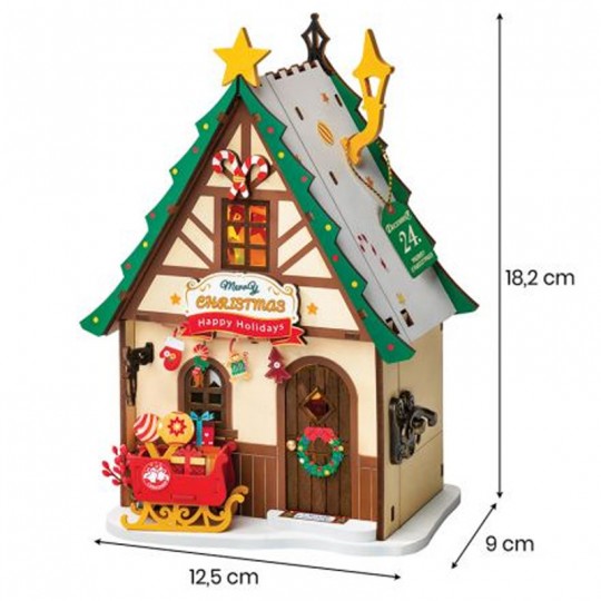 Puzzle 3D en bois Twinkling Christmas House Rolife Rolife - 2
