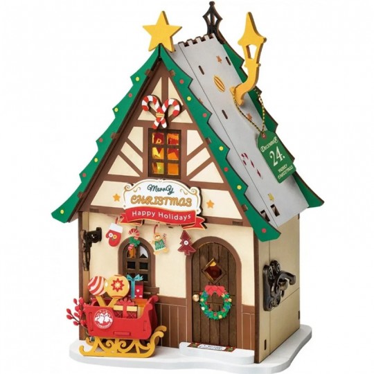 Puzzle 3D en bois Twinkling Christmas House Rolife Rolife - 1