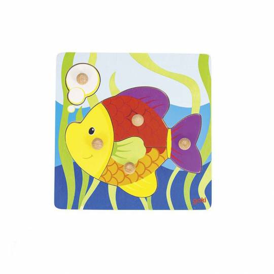 Puzzle à bouton poisson 5 éléments - Goki Goki - 1