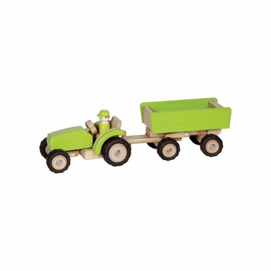 Tracteur avec remorque vert - Goki Goki - 1