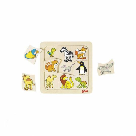 Puzzle en bois à qui est-ce que j'appartiens ? 9 pièces - Goki Goki - 1
