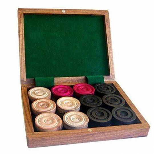 Boite en bois Pions Carrom Carrom Art - 1